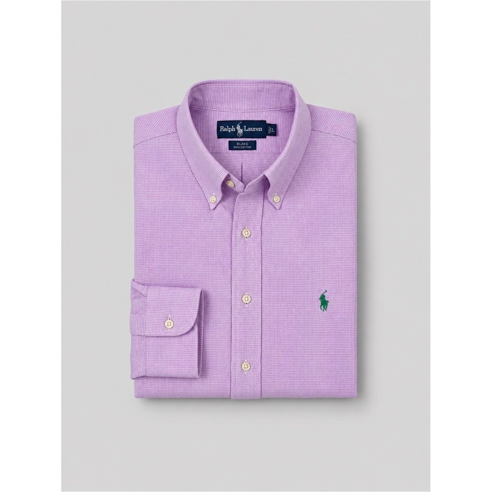 Vintage Ralph Lauren Mens Blake Button Down Shirt Large Preppy Long Sleeves
